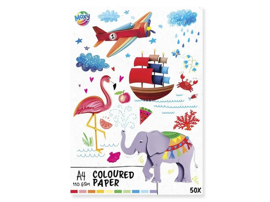 Farvet papir 50 ark (110 GSM)