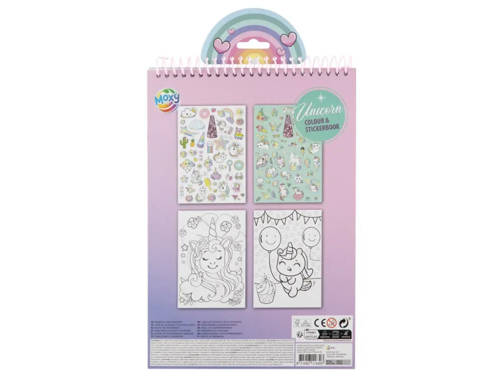 Malebog og klistermærker - Enhjørning