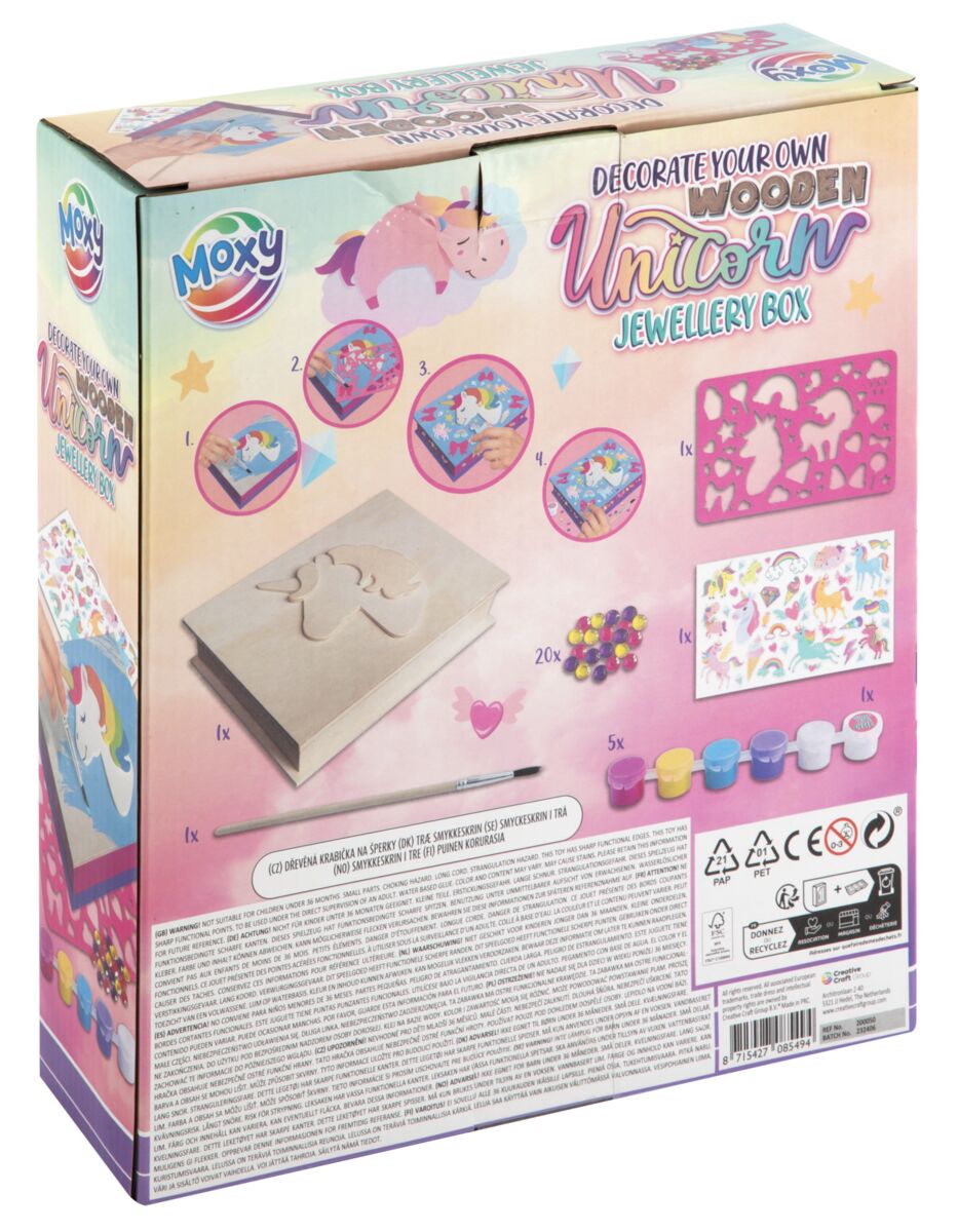 Dekorér din egen smykkeskrin - Enhjørning