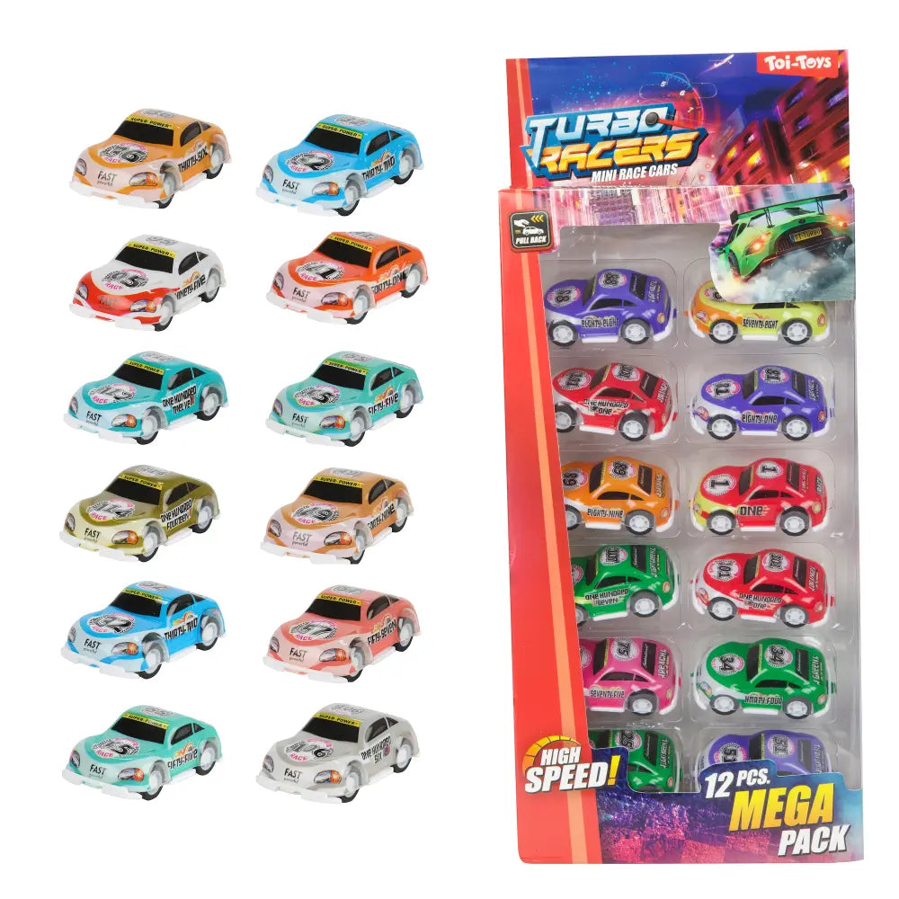 Turbo Racer - Miniaturebiler 12 stk