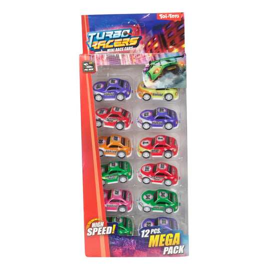 Turbo Racer - Miniaturebiler 12 stk