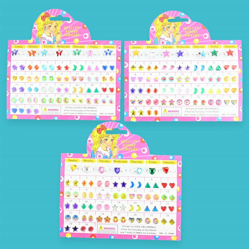 Ringsæt og klistermærkeøreringe