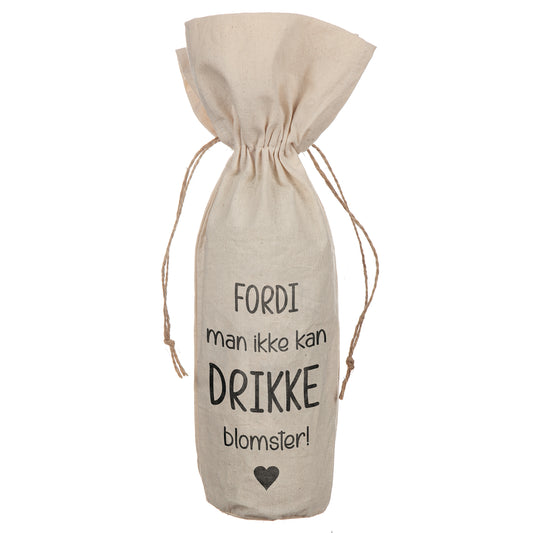Gavepose til flaske - Drikke blomster